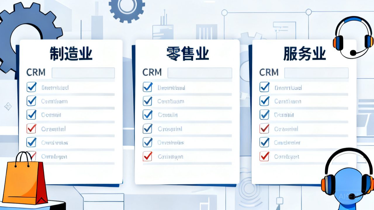 差别行业的CRM怎么。。。。。。。。浚？？？？制造业、零售、服务业适用清单